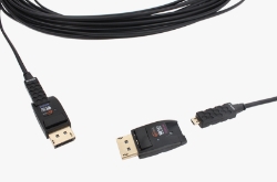 DPFC-200D DisplayPort 1.2 Active Optical Cable — 4K 60Hz, up to 100m, Uncompressed opticis. dpfc-200d, displayport, fiber-optic, active optical, detachable